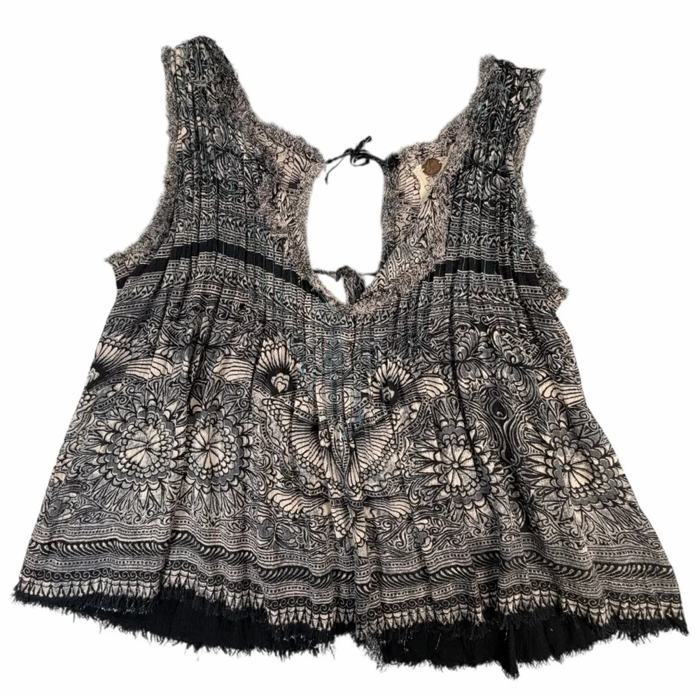 Free People Women’s Myna Tank With Tie Back Boho Beach Tank In Size Small